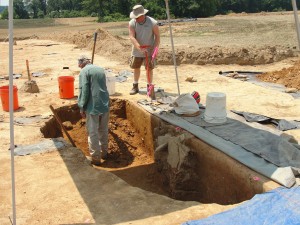 Excavating the southern half of the probable well, June 29th 2012