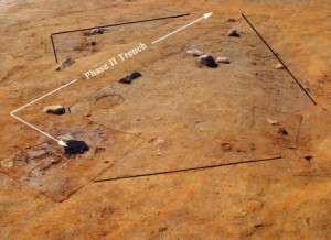 Root cellar of the Houston-LeCompt house prior to excavation. 