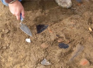 Sheet Midden at the Noxon Tenancy, with Pottery and a Pig Jaw